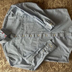 Izod Light Blue Striped Button Down Shirt